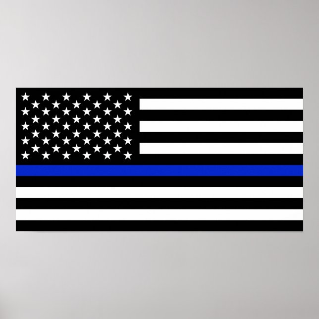 Thin Blue Line American Flag Poster (Front)