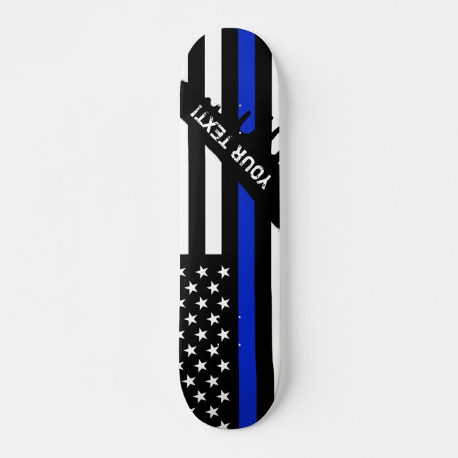 Thin Blue Line American Flag Skateboard (Front)