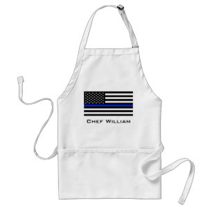 Thin Blue Line American Flag Standard Apron