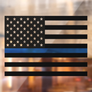 Thin Blue Line American Flag Window Cling