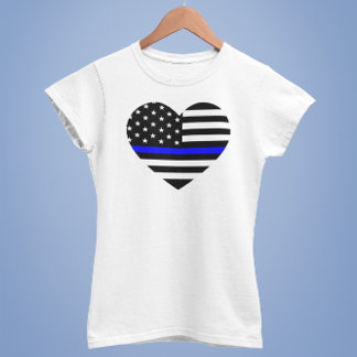 Thin Blue Line American Flag - Women's T-Shirt
