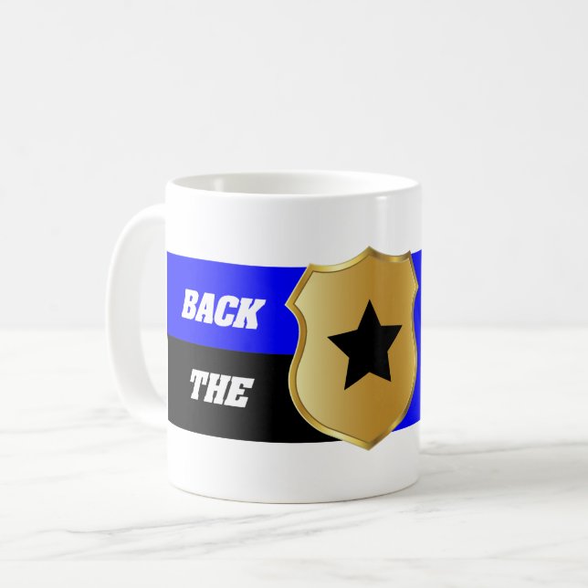 Thin Blue Line, Back The Blue Coffee Mug (Front Left)