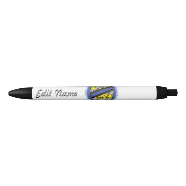 Thin Blue Line Badge Black Ink Pen (Front)