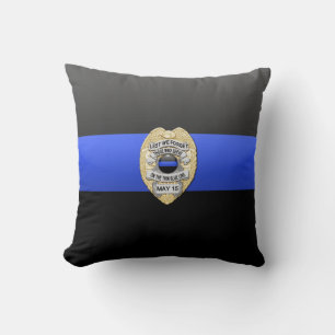 Thin Blue Line Badge Cushion