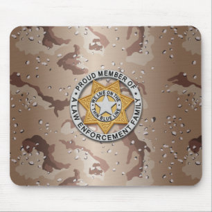 Thin Blue Line Badge Mouse Pad