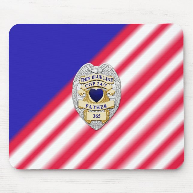 Thin Blue Line Badge Mouse Pad (Front)