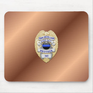 Thin Blue Line Badge Mouse Pad
