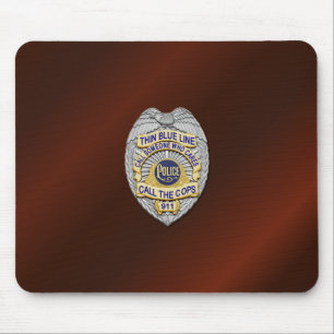 Thin Blue Line Badge Mouse Pad