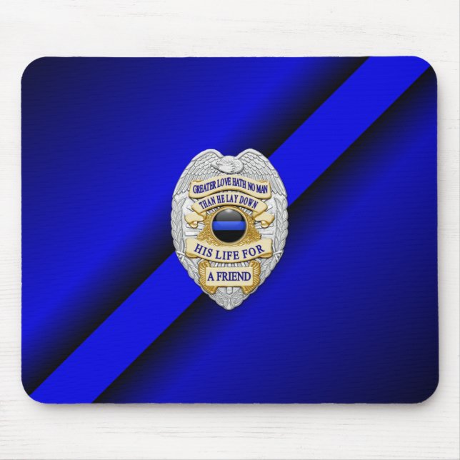 Thin Blue Line Badge Mouse Pad (Front)