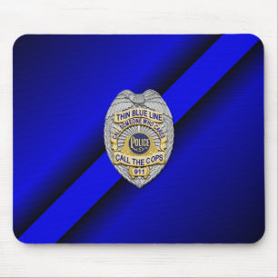 Thin Blue Line Badge Mouse Pad