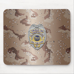 Thin Blue Line Badge Mouse Pad