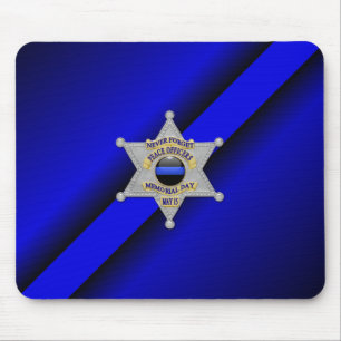 Thin Blue Line Badge Mouse Pad