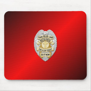 Thin Blue Line Badge Mouse Pad