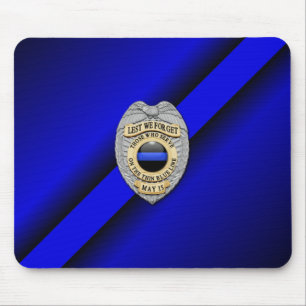 Thin Blue Line Badge Mouse Pad