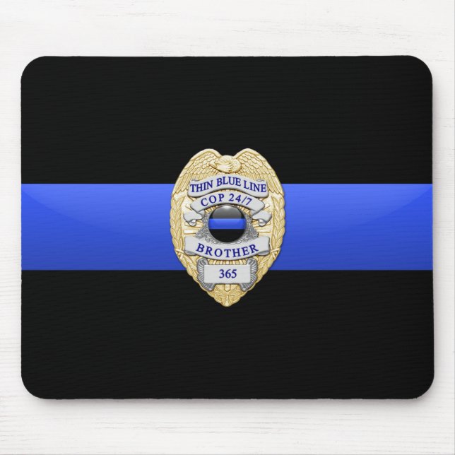 Thin Blue Line - Badge Mouse Pad (Front)
