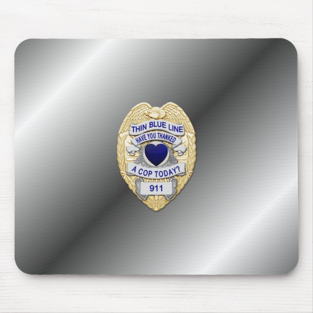 Thin Blue Line Badge Mouse Pad (Front)