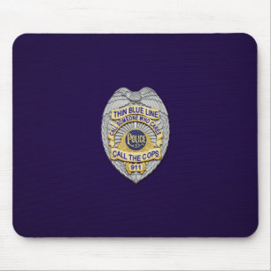 Thin Blue Line Badge Mouse Pad