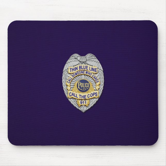 Thin Blue Line Badge Mouse Pad (Front)