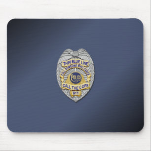 Thin Blue Line Badge Mouse Pad