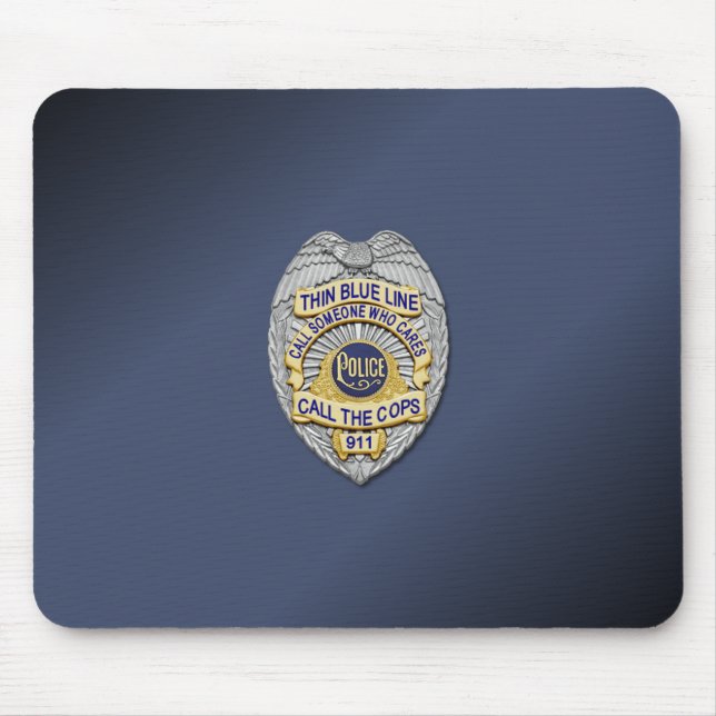 Thin Blue Line Badge Mouse Pad (Front)