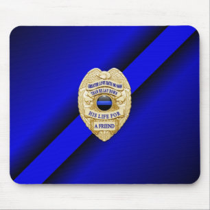 Thin Blue Line Badge Mouse Pad
