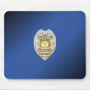 Thin Blue Line Badge Mouse Pad
