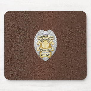 Thin Blue Line Badge Mouse Pad