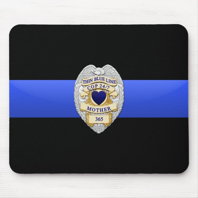 Thin Blue Line - Badge Mouse Pad (Front)