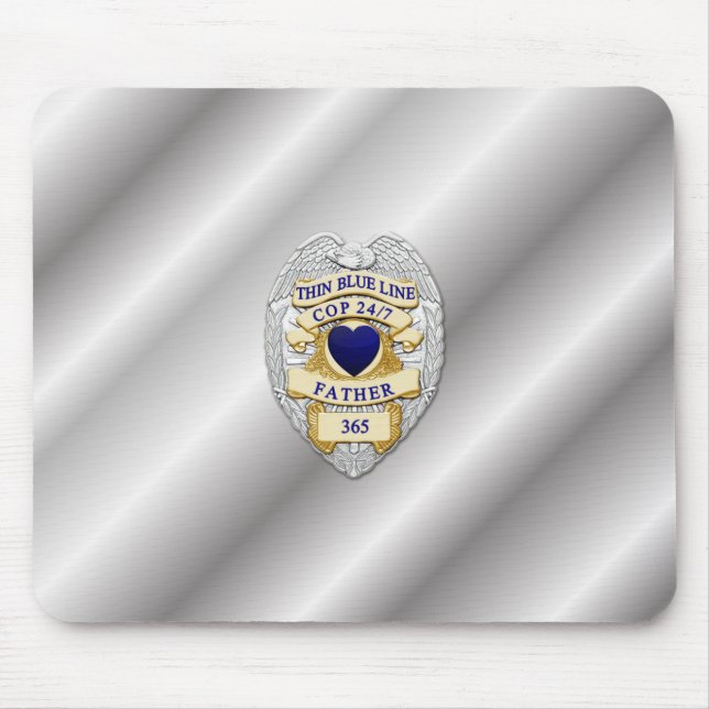 Thin Blue Line Badge Mouse Pad (Front)