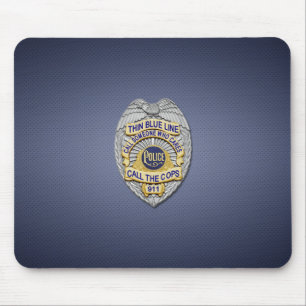 Thin Blue Line Badge Mouse Pad