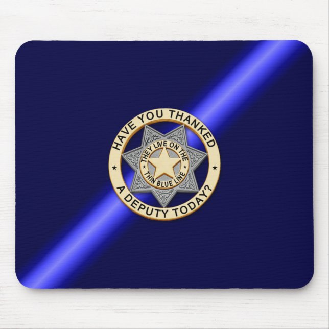 Thin Blue Line Badge Mouse Pad (Front)