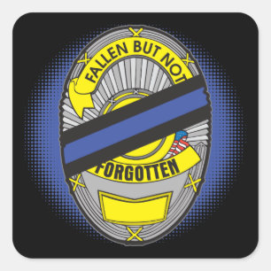 Thin Blue Line Badge Square Sticker