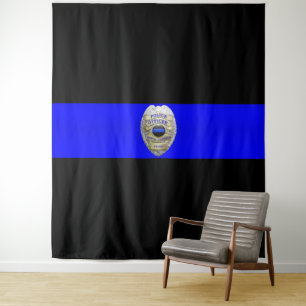 Thin Blue Line Badge Tapestry