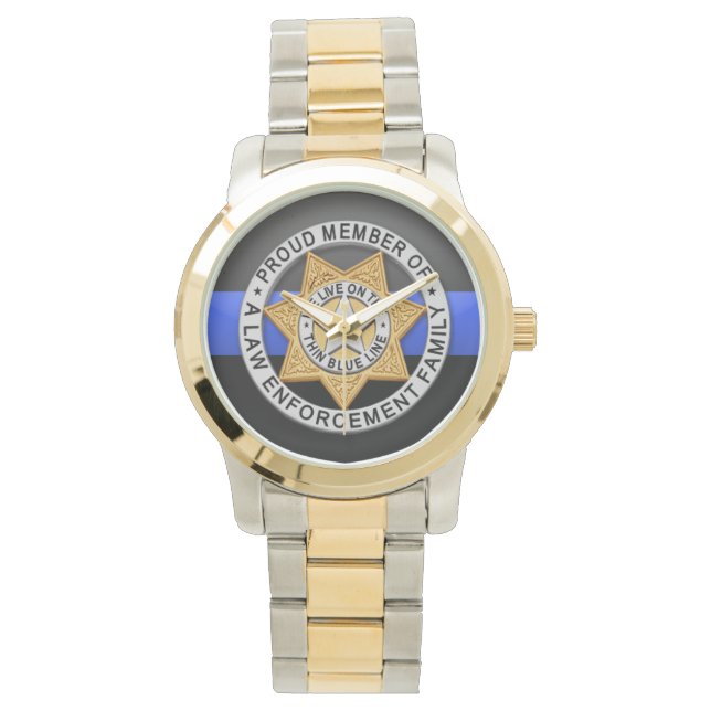 Thin Blue Line Badge Watch (Front)