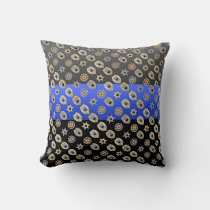 Thin Blue Line Badges Throw Pillow