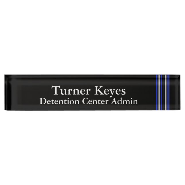 Thin Blue Line - Bars Nameplate (Front)