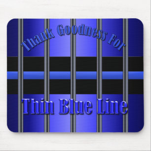 Thin Blue Line - Behind Bars Mouse Pad