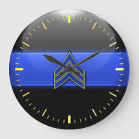 Thin Blue Line - Blue/Yellow Sergeant Stripes Larg