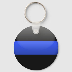 Thin Blue Line Button Key Ring
