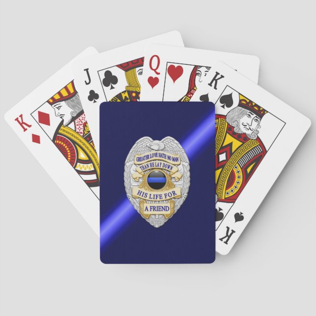 Thin Blue Line Buttons Playing Cards (Back)