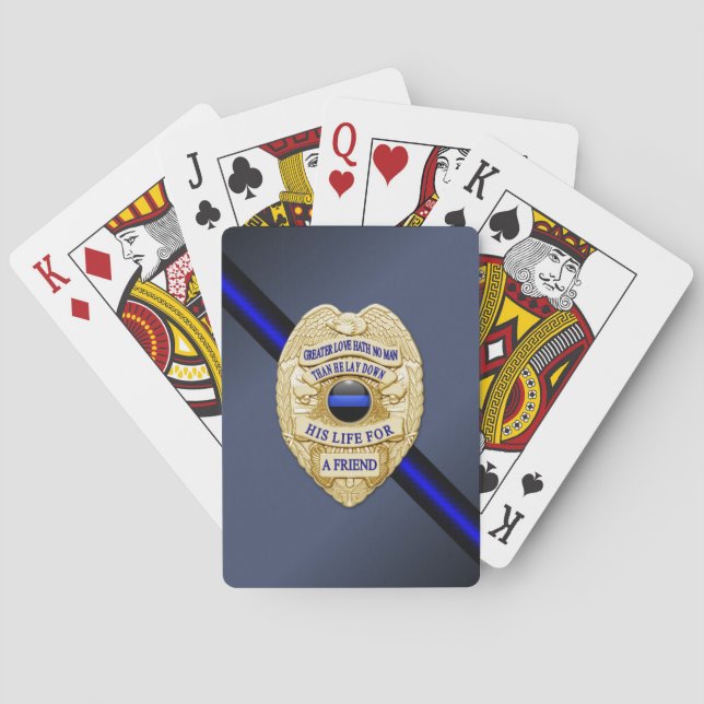 Thin Blue Line Buttons Playing Cards (Back)