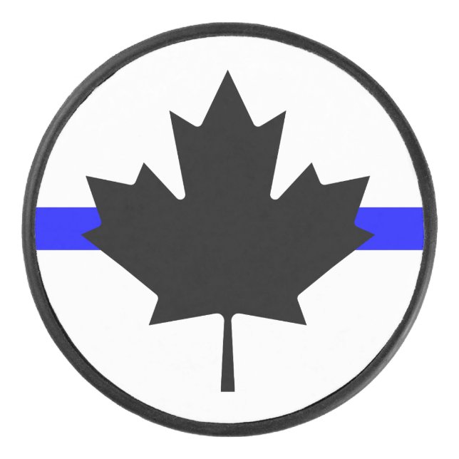 Thin blue line - Canada version Hockey Puck (Front)