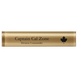 Thin Blue Line Canadian Maple Leaf Nameplate