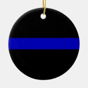 Thin Blue Line Ceramic Ornament