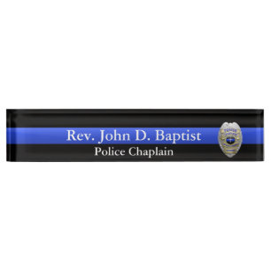 Thin Blue Line - Chaplain Badge Nameplate
