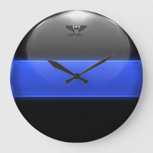 Thin Blue Line Chief Insignia Rank Large Clock