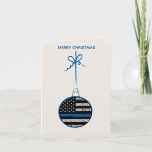 Thin Blue Line Christmas - Family Police Holiday Card