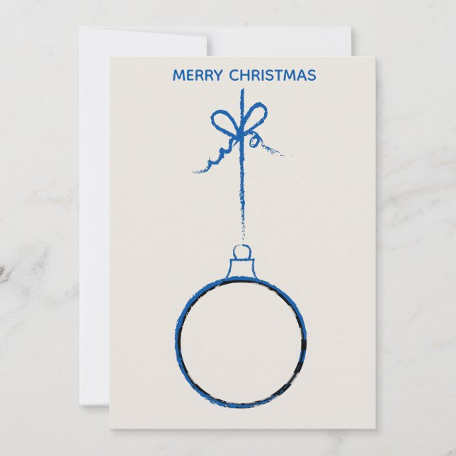 Thin Blue Line Christmas - Police Family Holiday Card (Front)