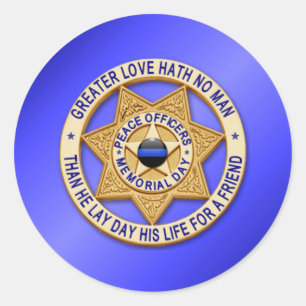 Thin Blue Line Classic Round Sticker