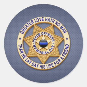 Thin Blue Line Classic Round Sticker
